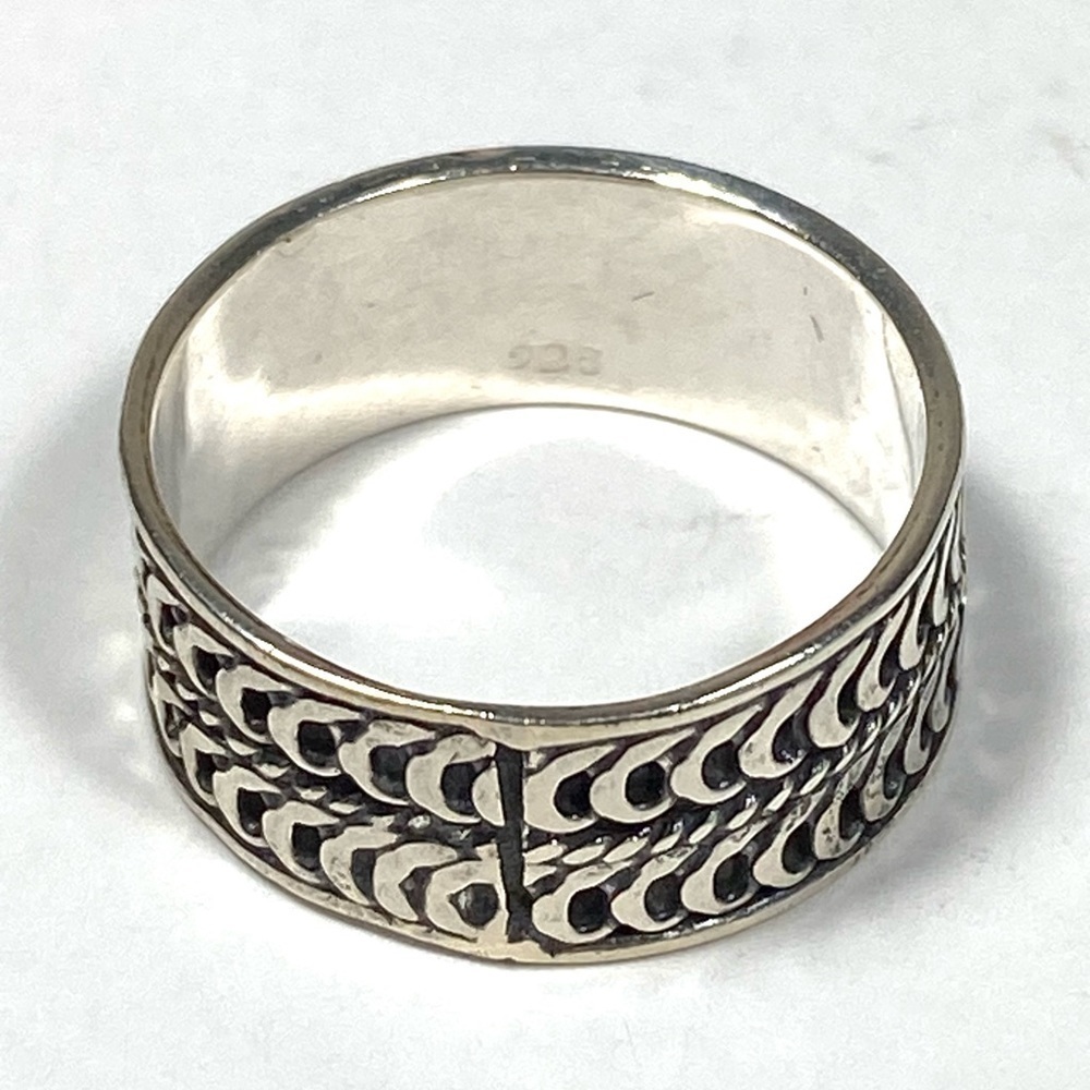 925 Sterling Silver 925 Ring Size 10 Wide Band Men’s 4.92g